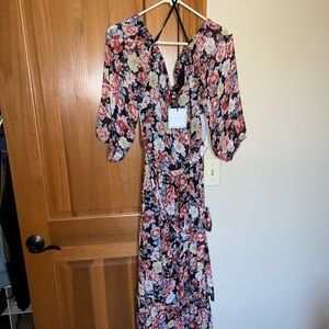 NWT! Maxi Chiffon Floral Dress.